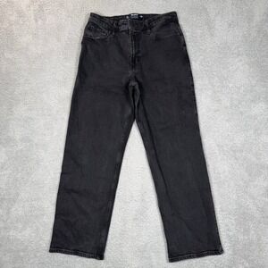 Hollister Ultra High-Rise Dad Jeans Faded Black Vintage Stretch 10S W30S Baggy